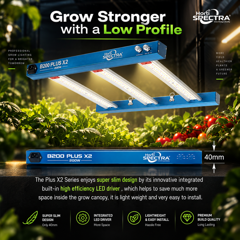 HortiSpectra B200 Plus X2 200W LED Pflanzenlampe – Dual Channel